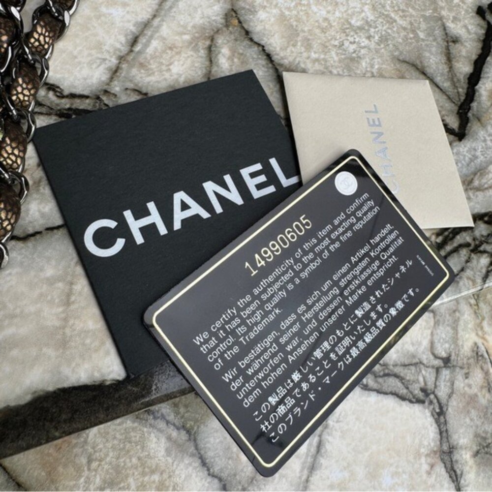 SOLD Chanel Classic Timeless CC Single Flap Metallic Caviar Shoulder Bag - Picture 16 of 16